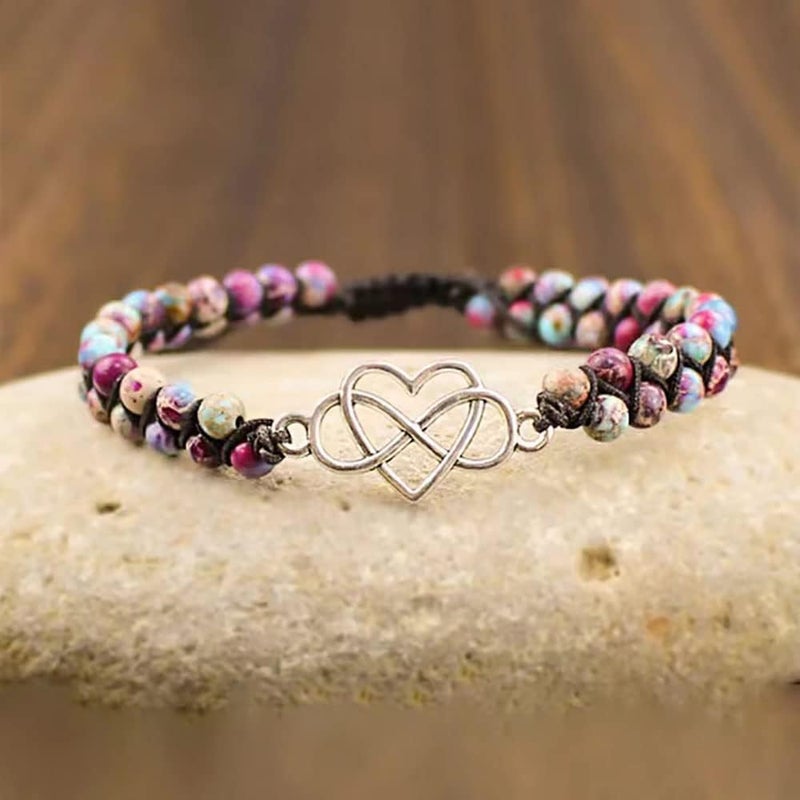 BTZY Store for My Granddaughter “You are Always in Mine Beads“ Bracelet, Natural Emperor Jasper Stone Beaded Wrap Bracelet Duoble Layer for Mind Peace,Bracelet for Granddaughter - Image 3